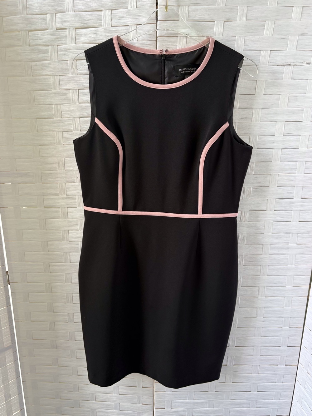 Black Label by Evan Picone Size 10 Black with Pink Trim Career Tailored Church
